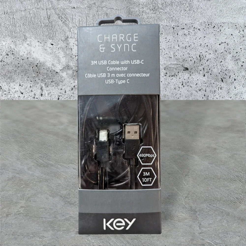 Q2. Key 480Mbps 10 Feet Charge &‎ Sync 3m Cable With USB-C Connector